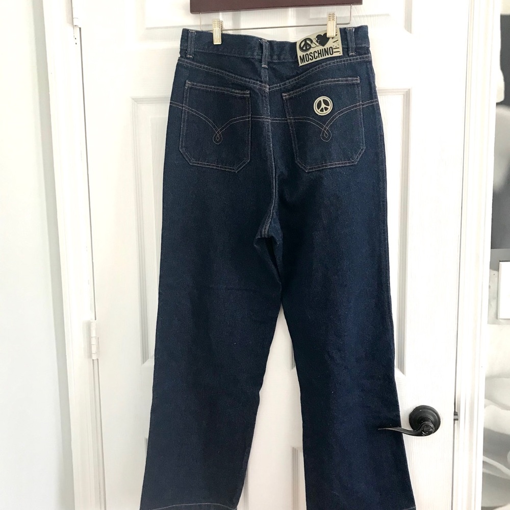 LIKE NEW AUTHENTIC VINTAGE MOSCHINO WIDE LEG JEANS - Picture 2 of 11